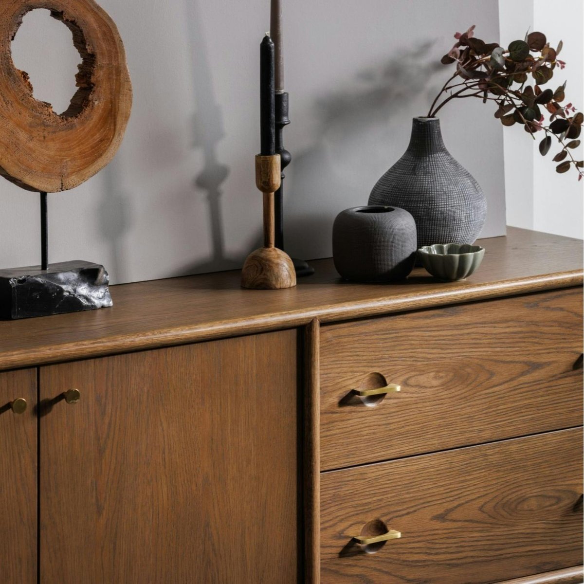 Buffet vintage en bois de chêne BRADFORD bois naturel, PIER IMPORT