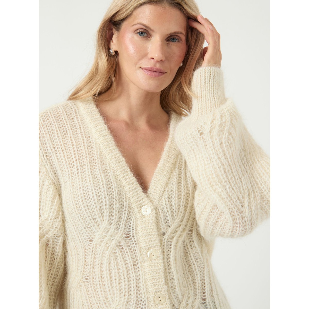 Cardigan En Maille birch, YAS
