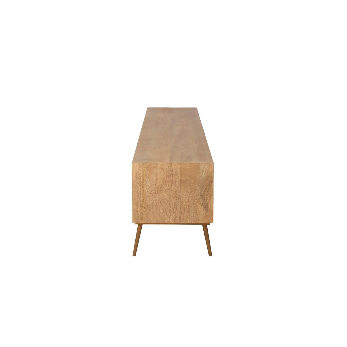 Meuble TV 180 cm bois massif, BRUGES marron clair, BOBOCHIC