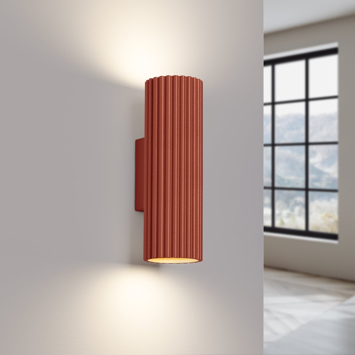 Applique Aluminium Ocre Rouge GU10 2 Karbon 20 rouge, EDEN