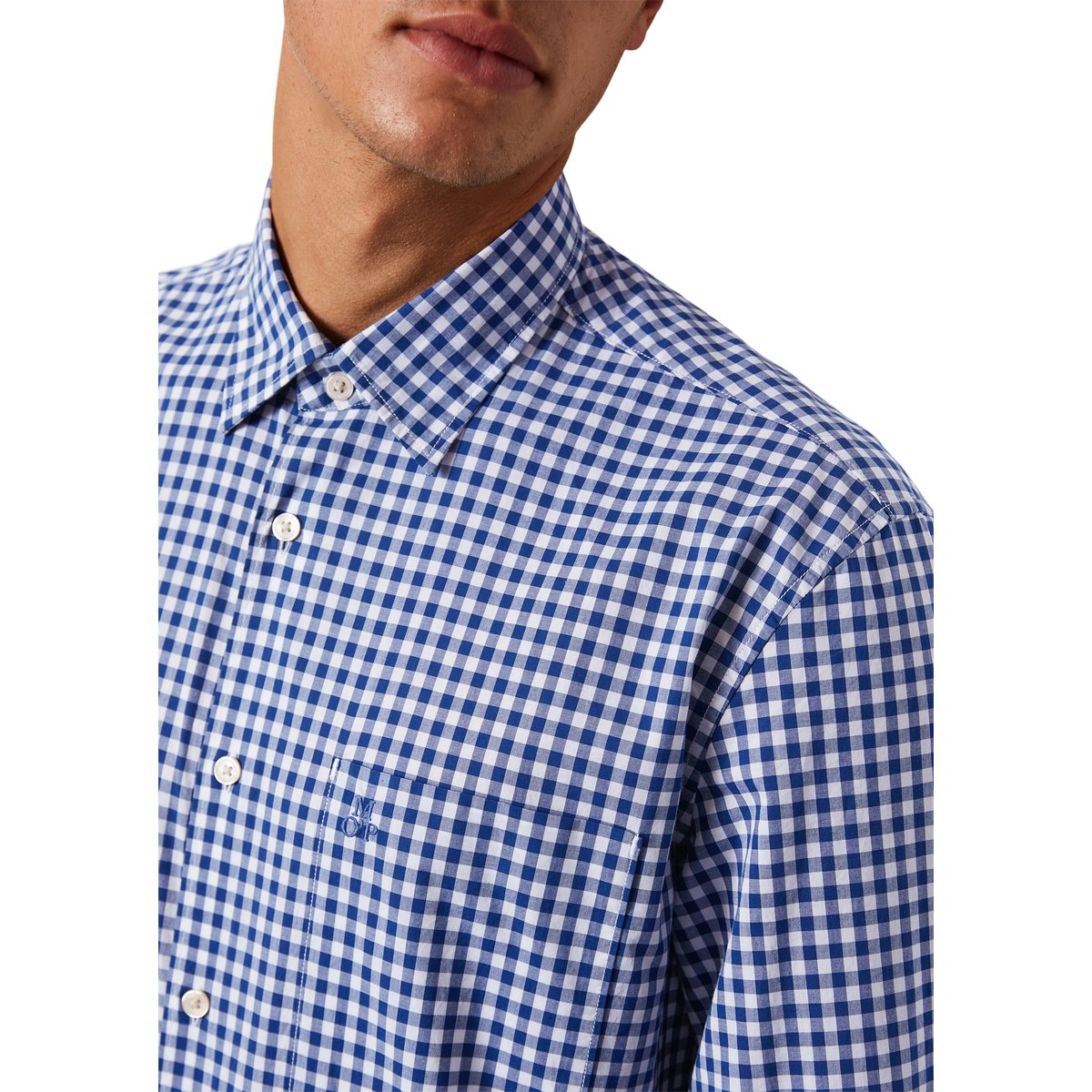 Chemise regular en pur coton biologique bleu, MARC O'POLO