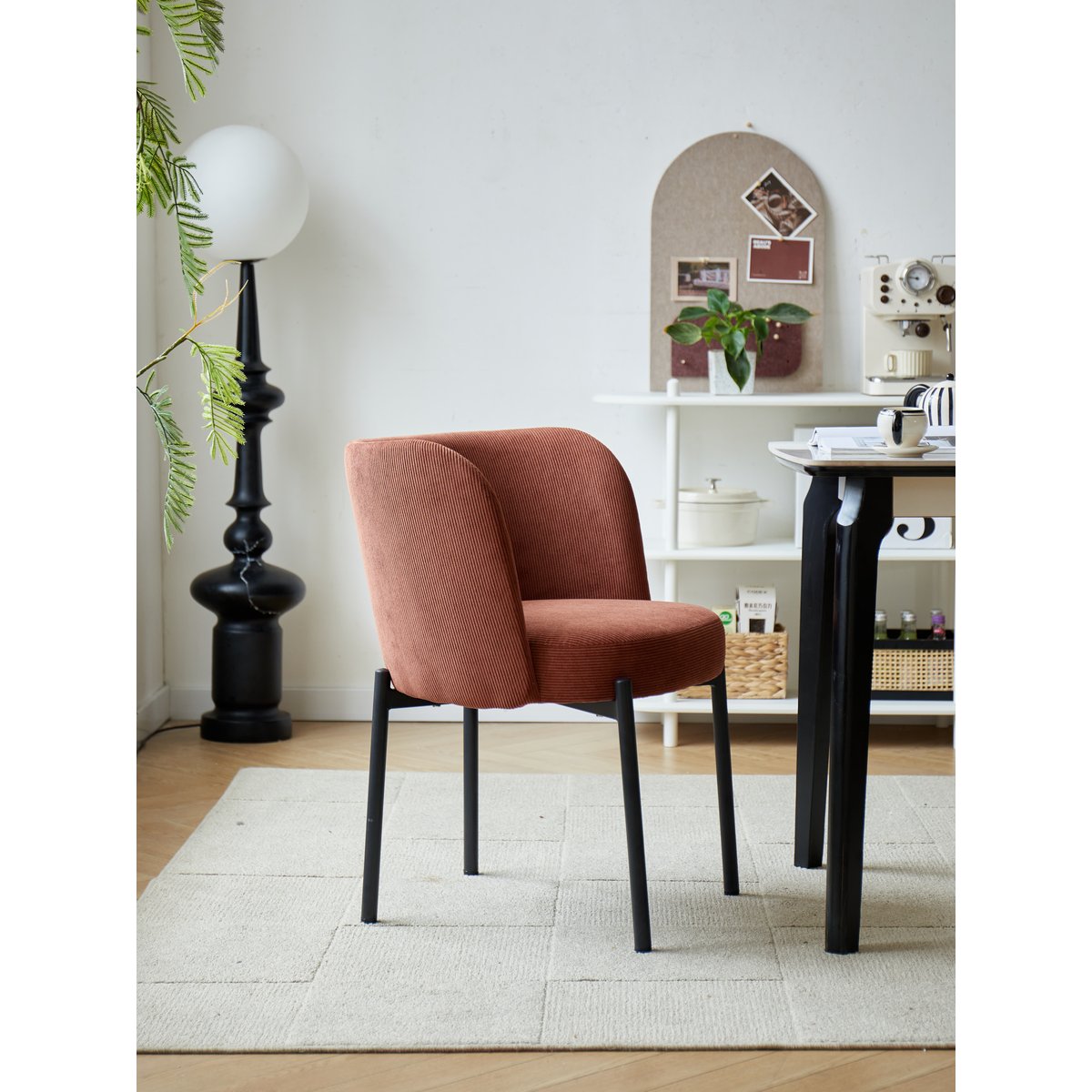 Lot de 2 chaises, velours côtelé, GRIMSTAD terracotta, NORDLYS