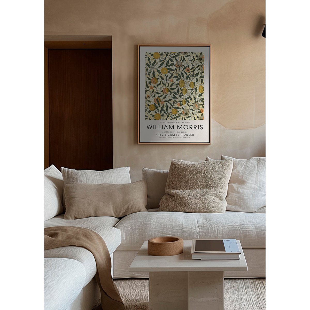 Toile avec cadre en bois, 50 x 70 cm vert, HANNUN