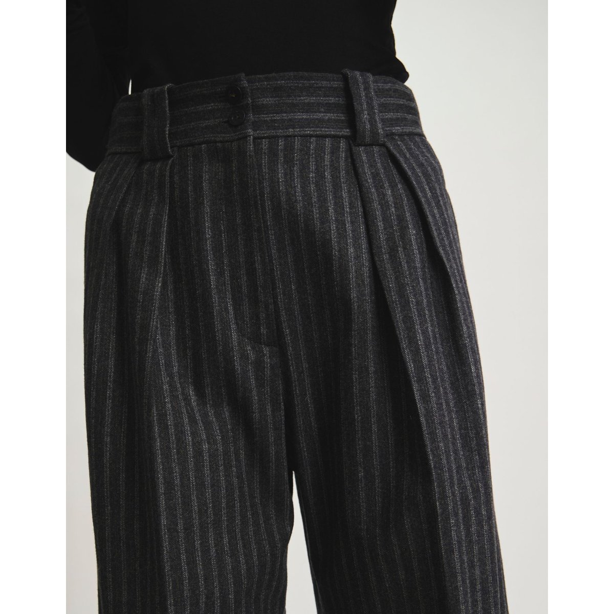 Pantalon à pinces Marlène gris, INES DE LA FRESSANGE PARIS