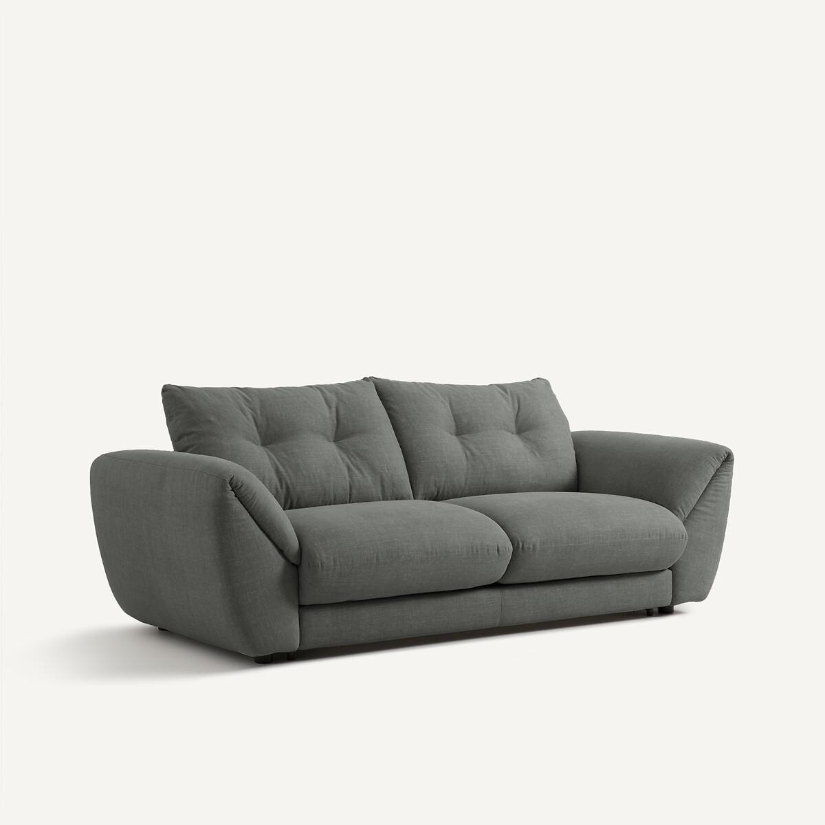 Sofá cama de 3P en algodón/lino, Edgar gris oscuro, AM.PM