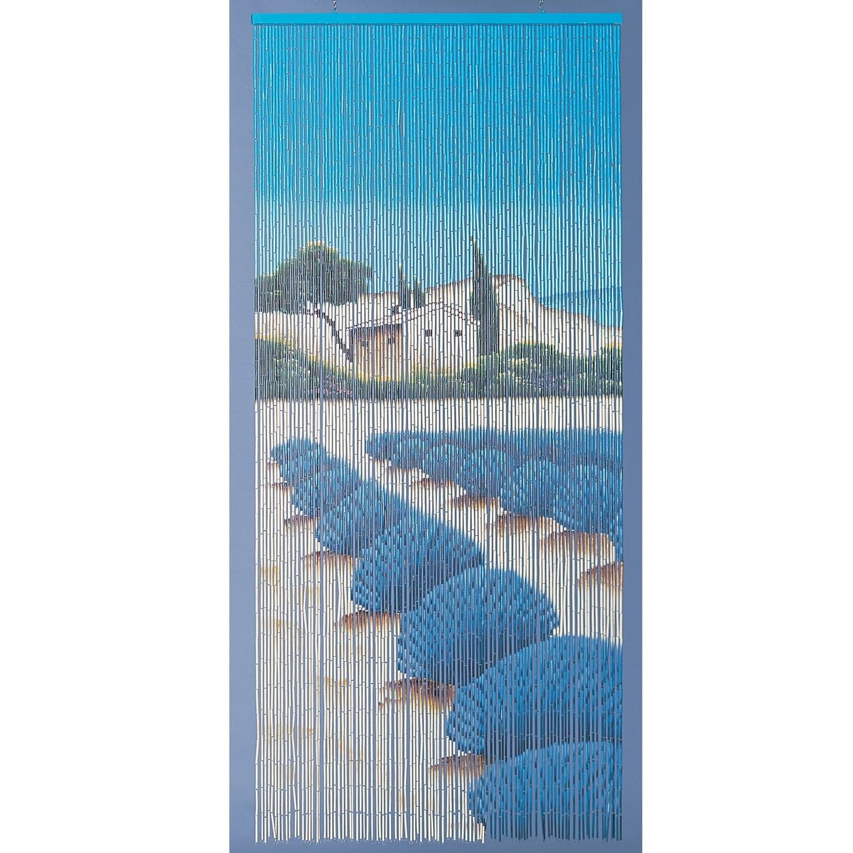 Rideau en bâtonnets de bambou champ de lavande violet, HOME MAISON