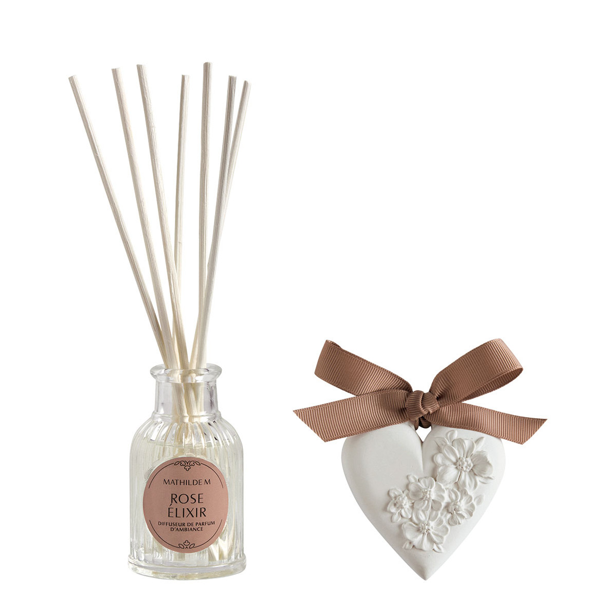 Coffret diffuseur et décor parfumé Rose Élixir TRÉSOR DE FLEURS rose, MATHILDE M
