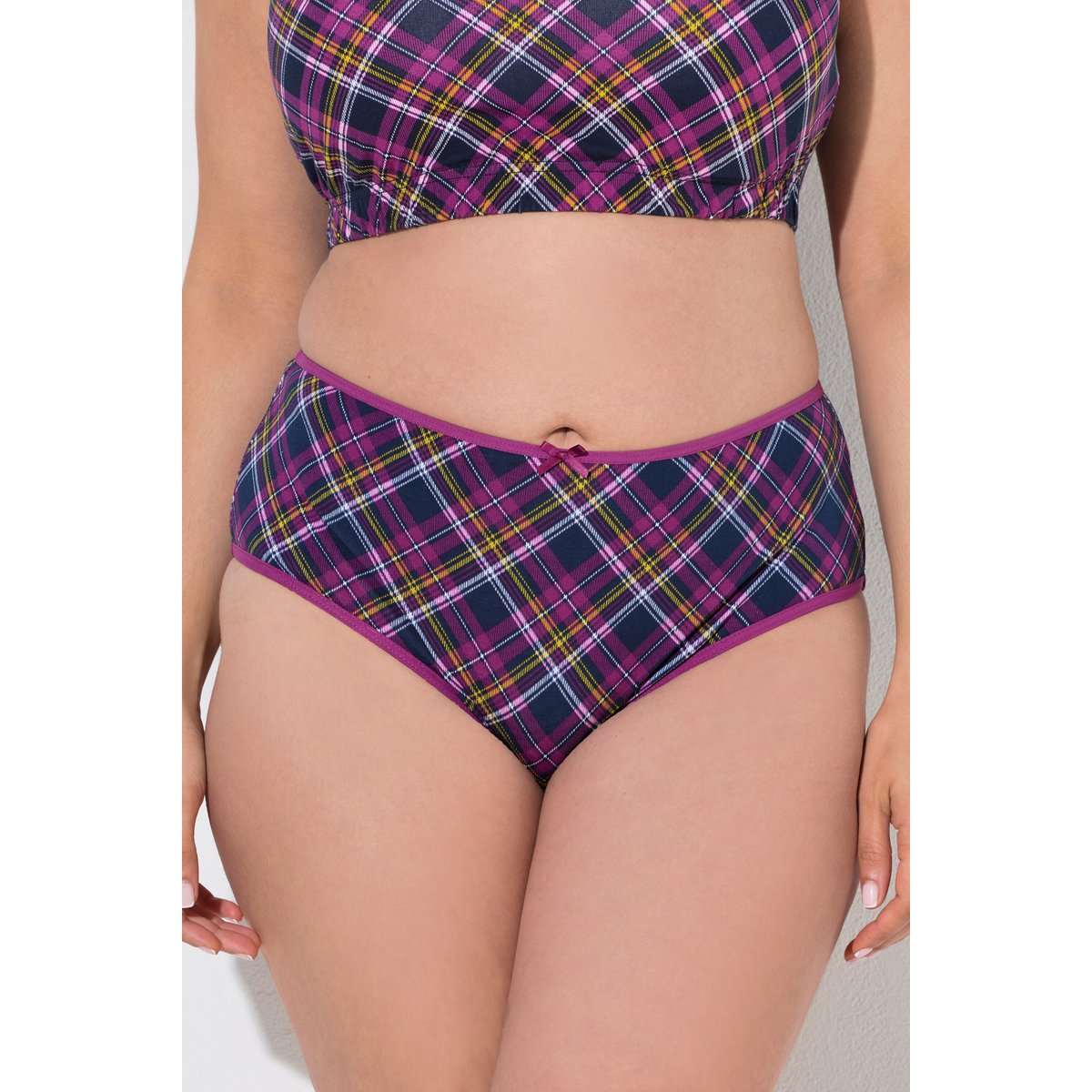 Lot de 5 culottes midi, unies / à carreaux baie, ULLA POPKEN