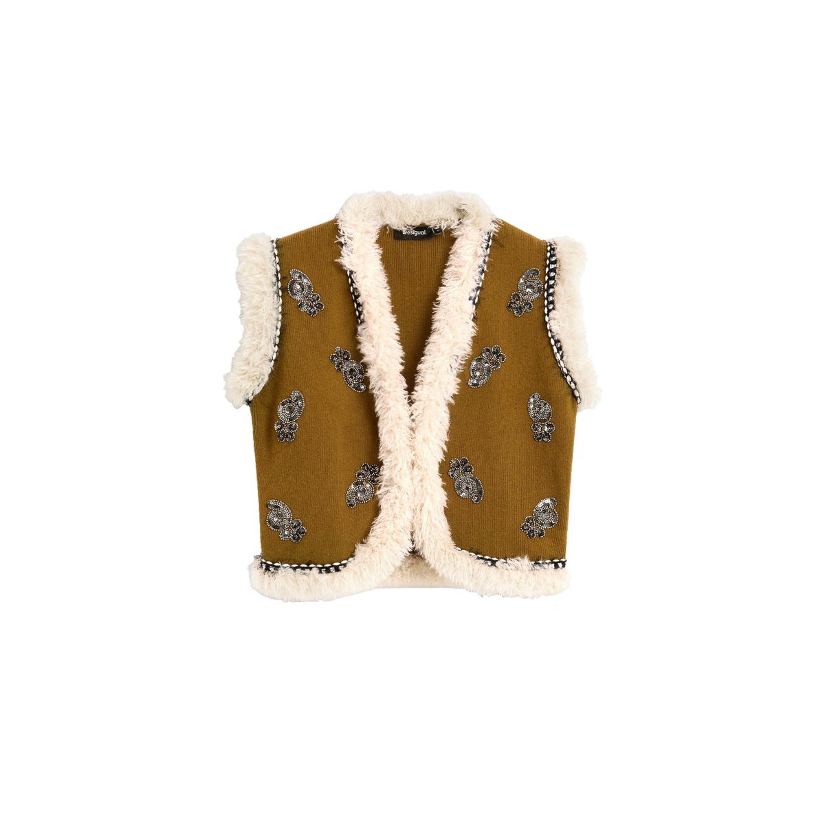 Gilet brodé vert, DESIGUAL