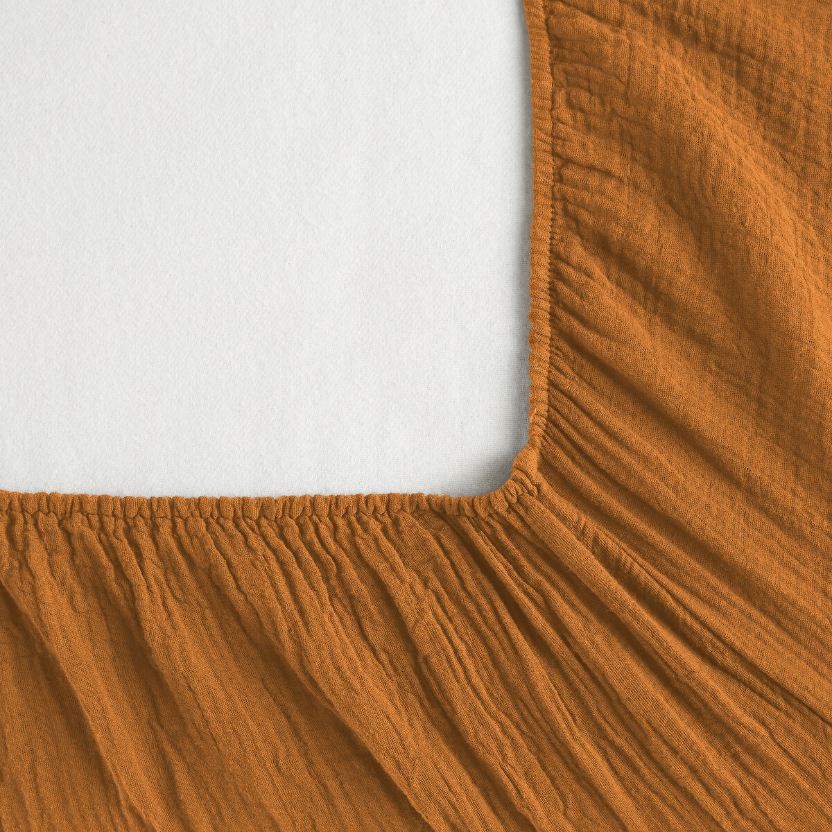 Drap-housse enfant gaze de coton bio, Yafa cannelle, AM.PM