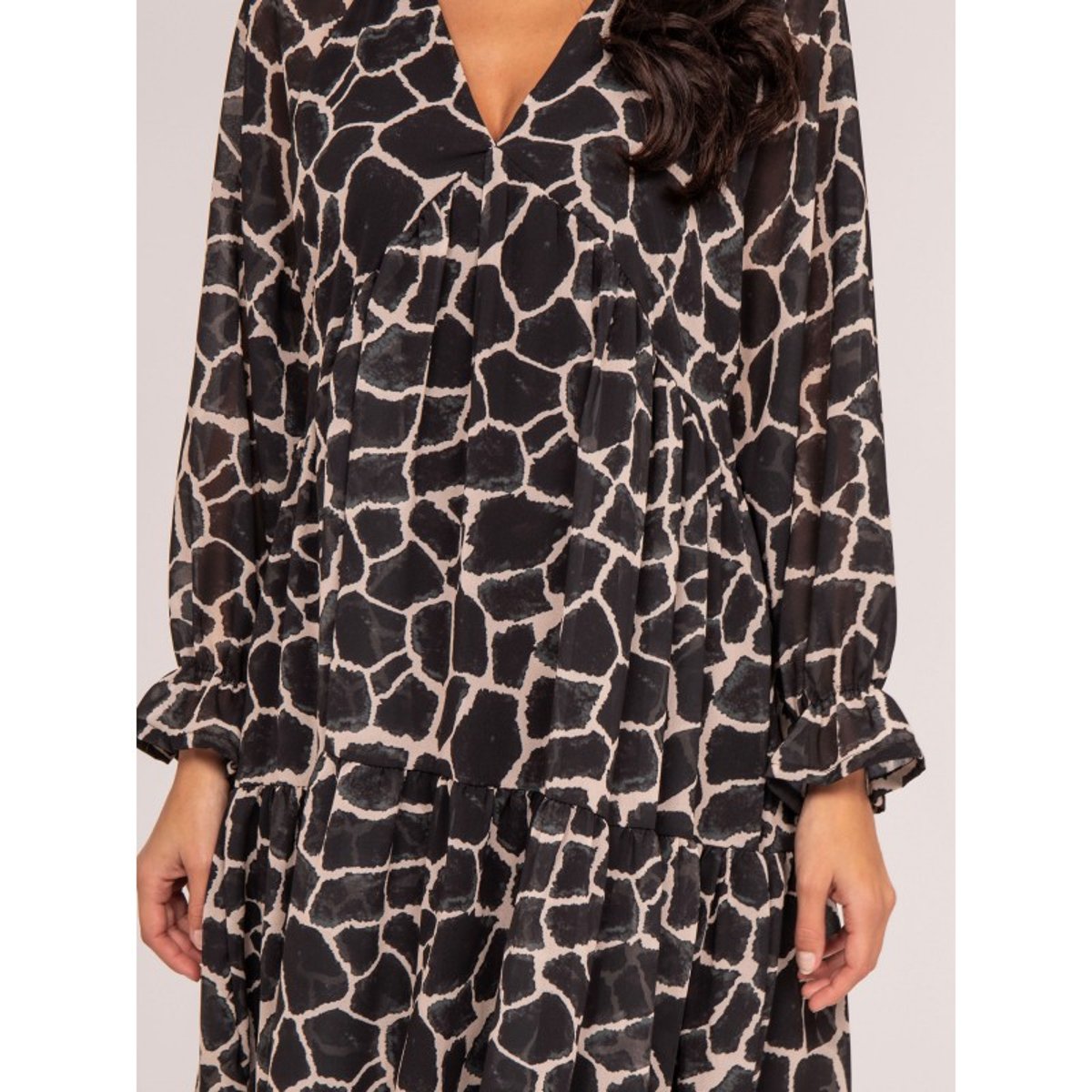 Robe Courte Motifs Ifer noir, DONA LISA