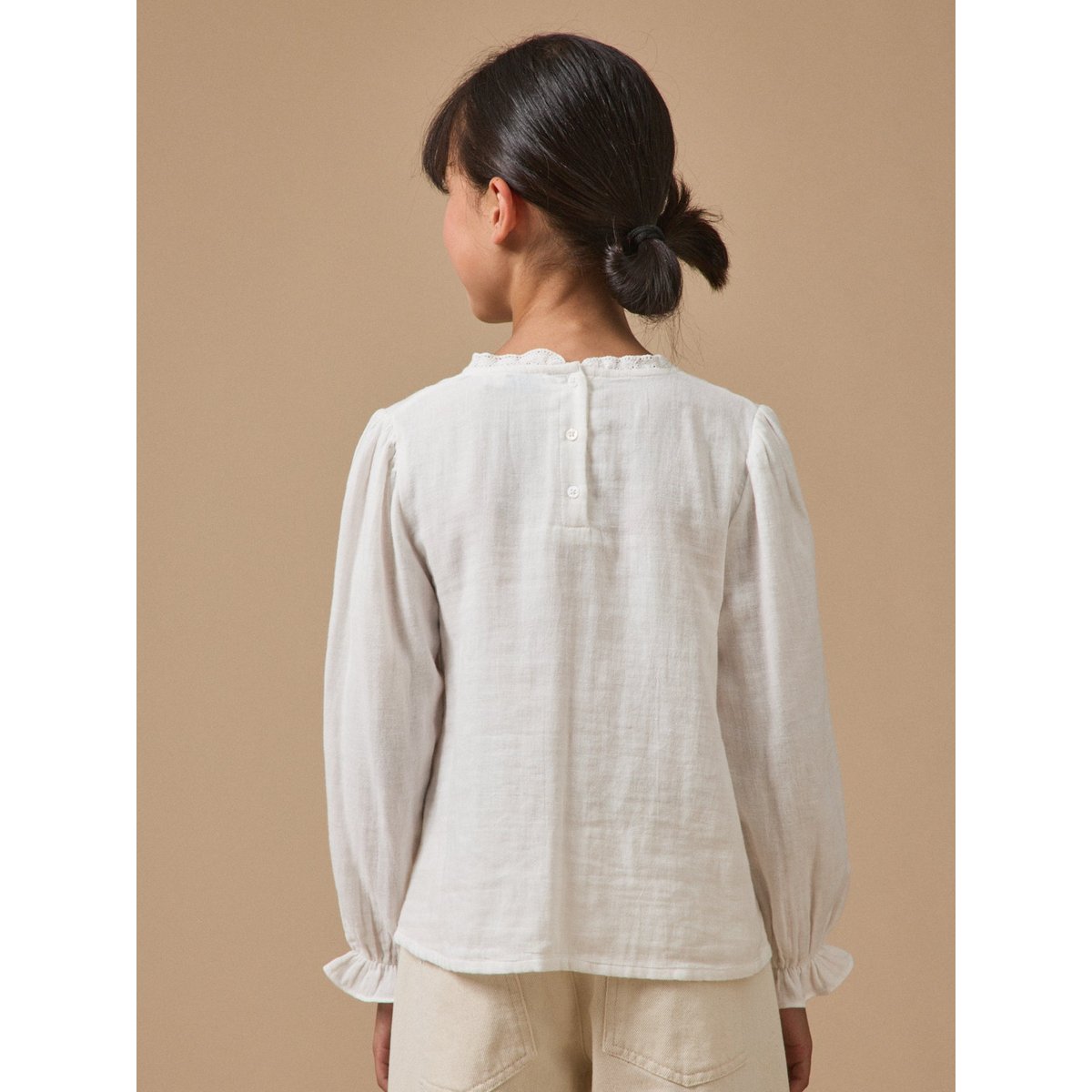 Chemise trousseau  gaze de coton ecru, CYRILLUS