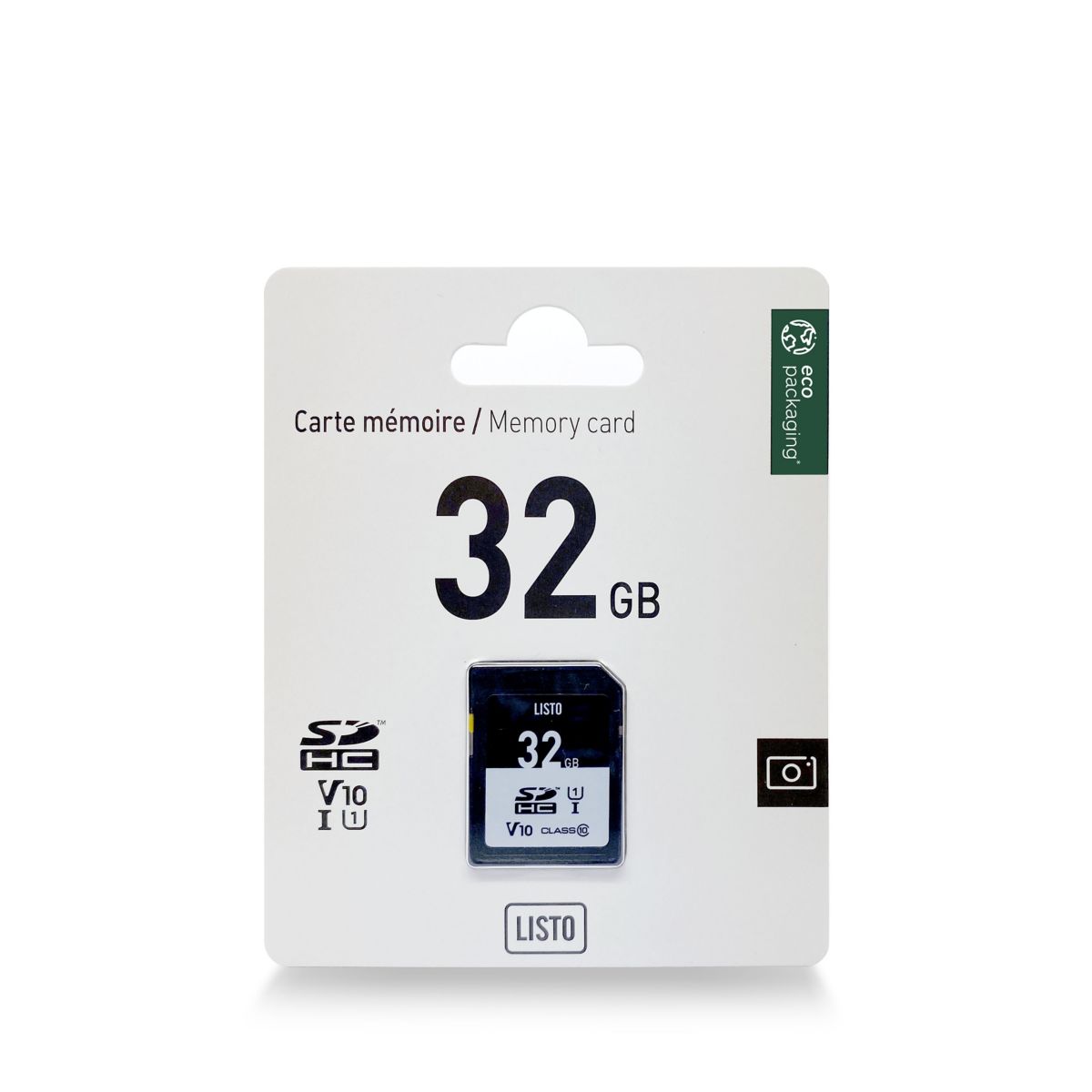 Carte SD 32Go SDHC couleur unique, LISTO