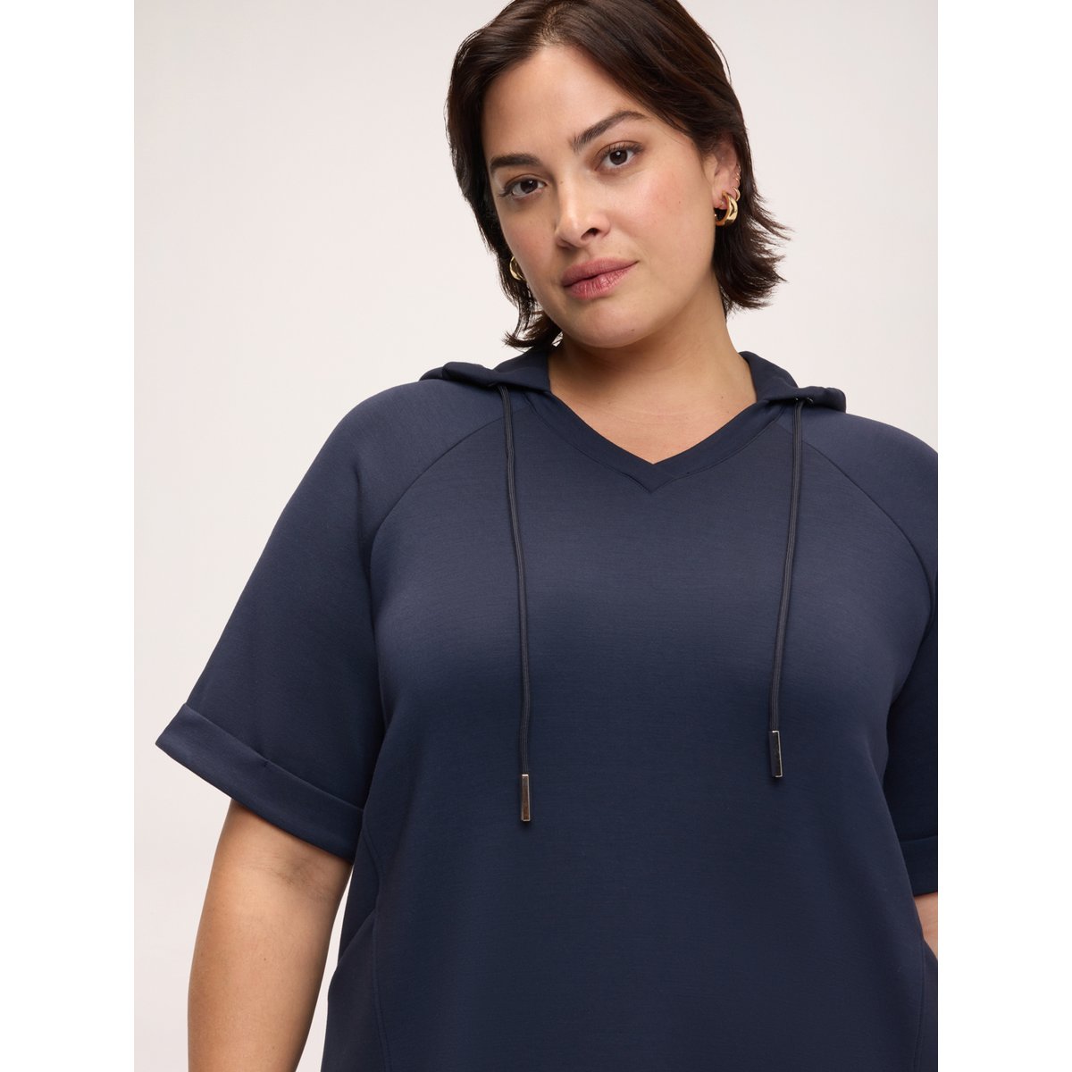 Robe courte à capuche bleu, FIORELLA RUBINO
