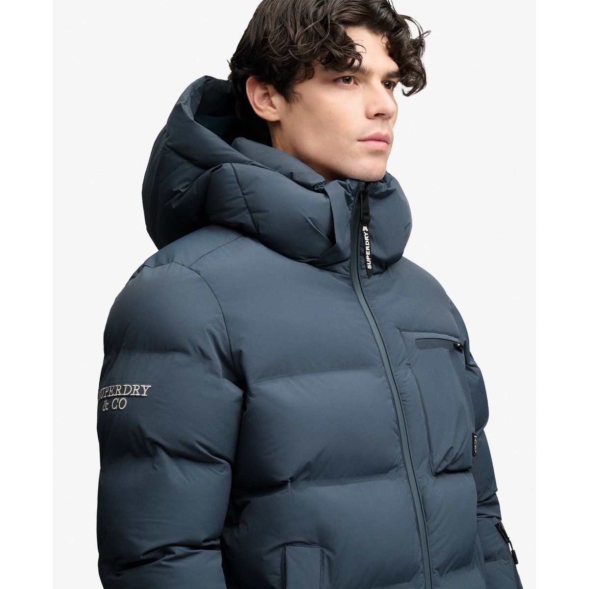 Veste Matelassée de Ski gris graphite, SUPERDRY