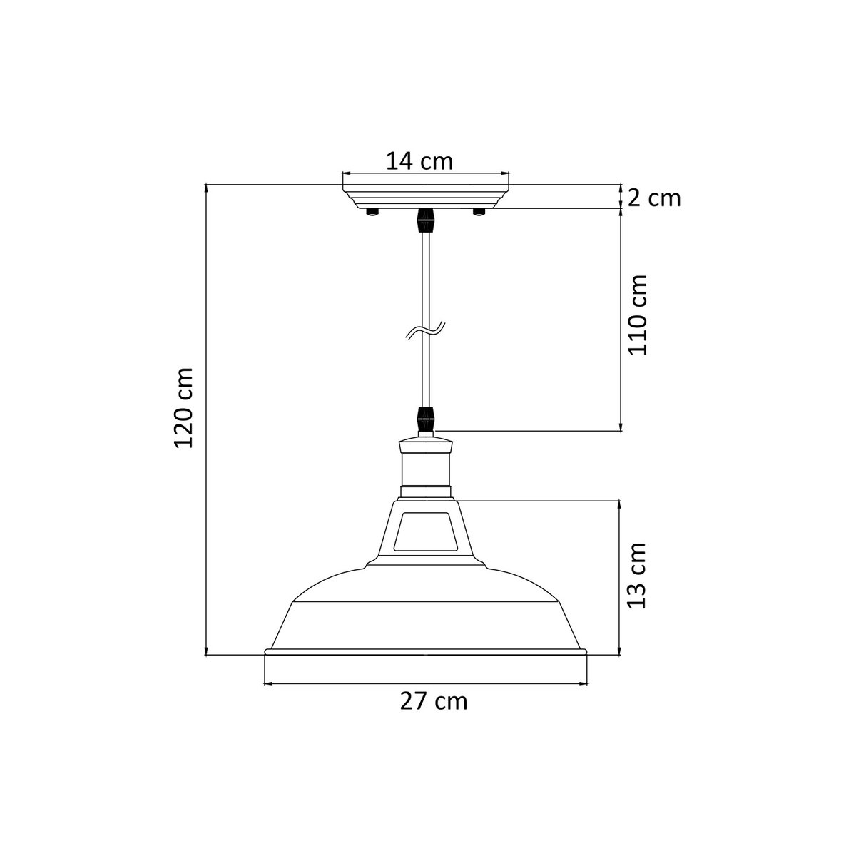 Suspension vintage et industrielle - ASTER noir, KOSILUM