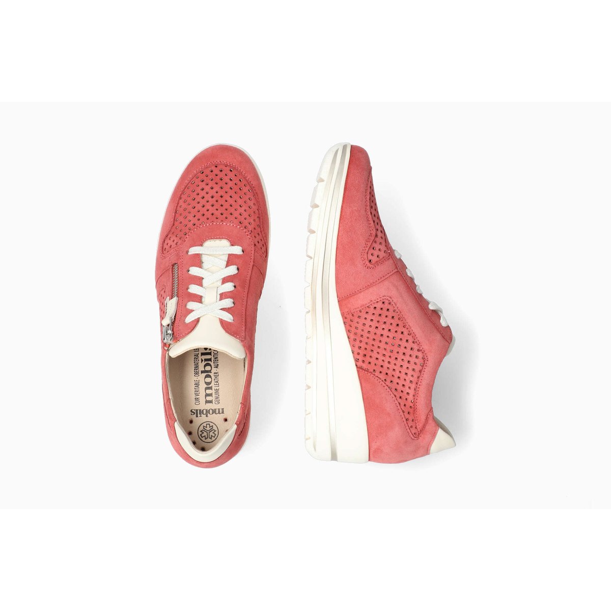 Baskets en cuir ABBY PERF rose p5144601, MEPHISTO