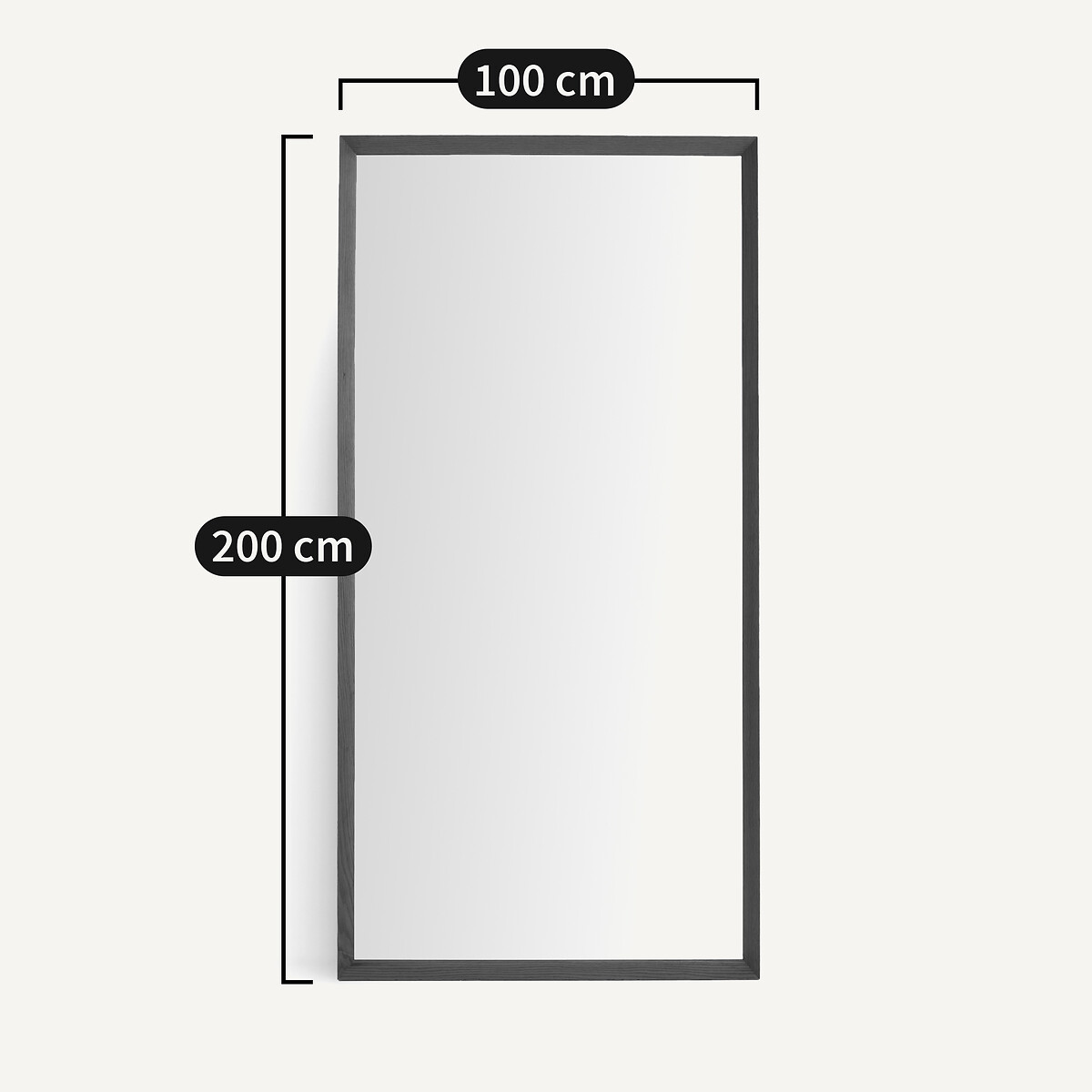 Miroir XXL noyer massif H200 cm, Andromède noyer, AM.PM