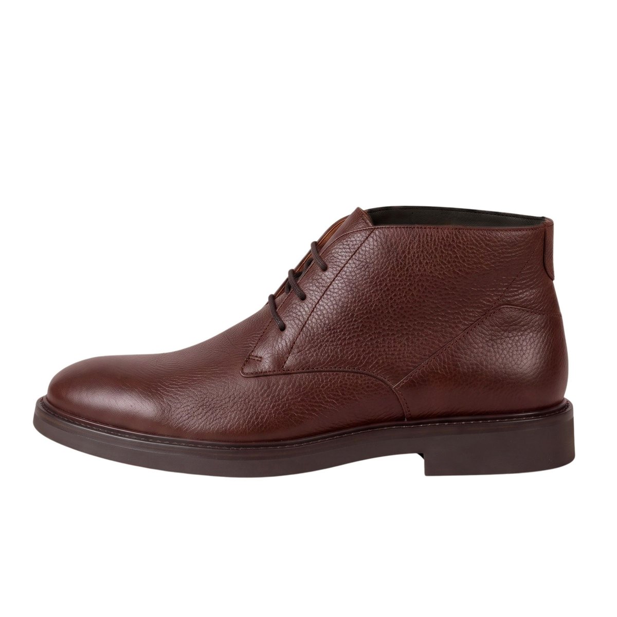 Desert boots gomme Côme cuir grainé marron, JULES & JENN