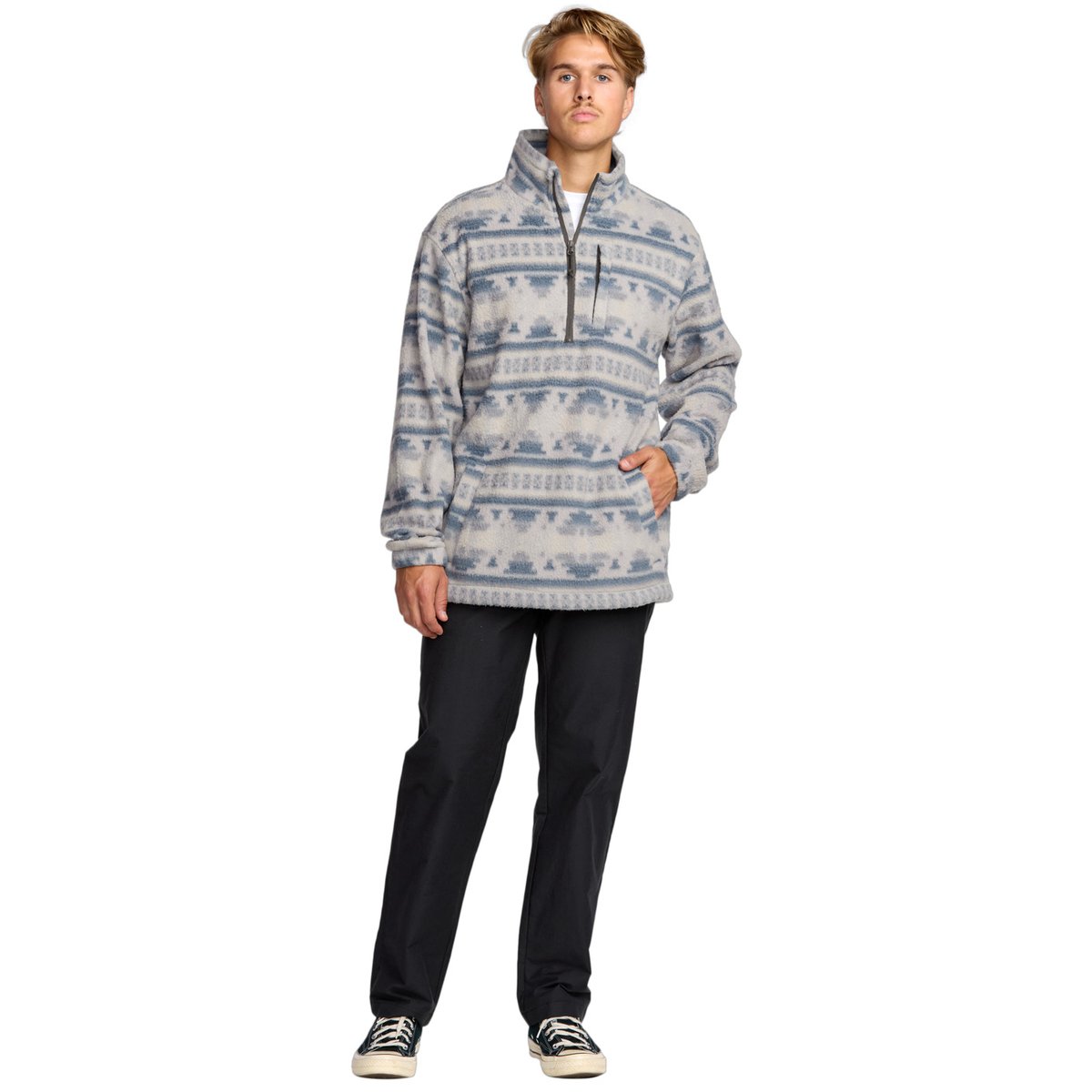 Polaire demi-zip col montant BOUNDARY gris alloy, BILLABONG