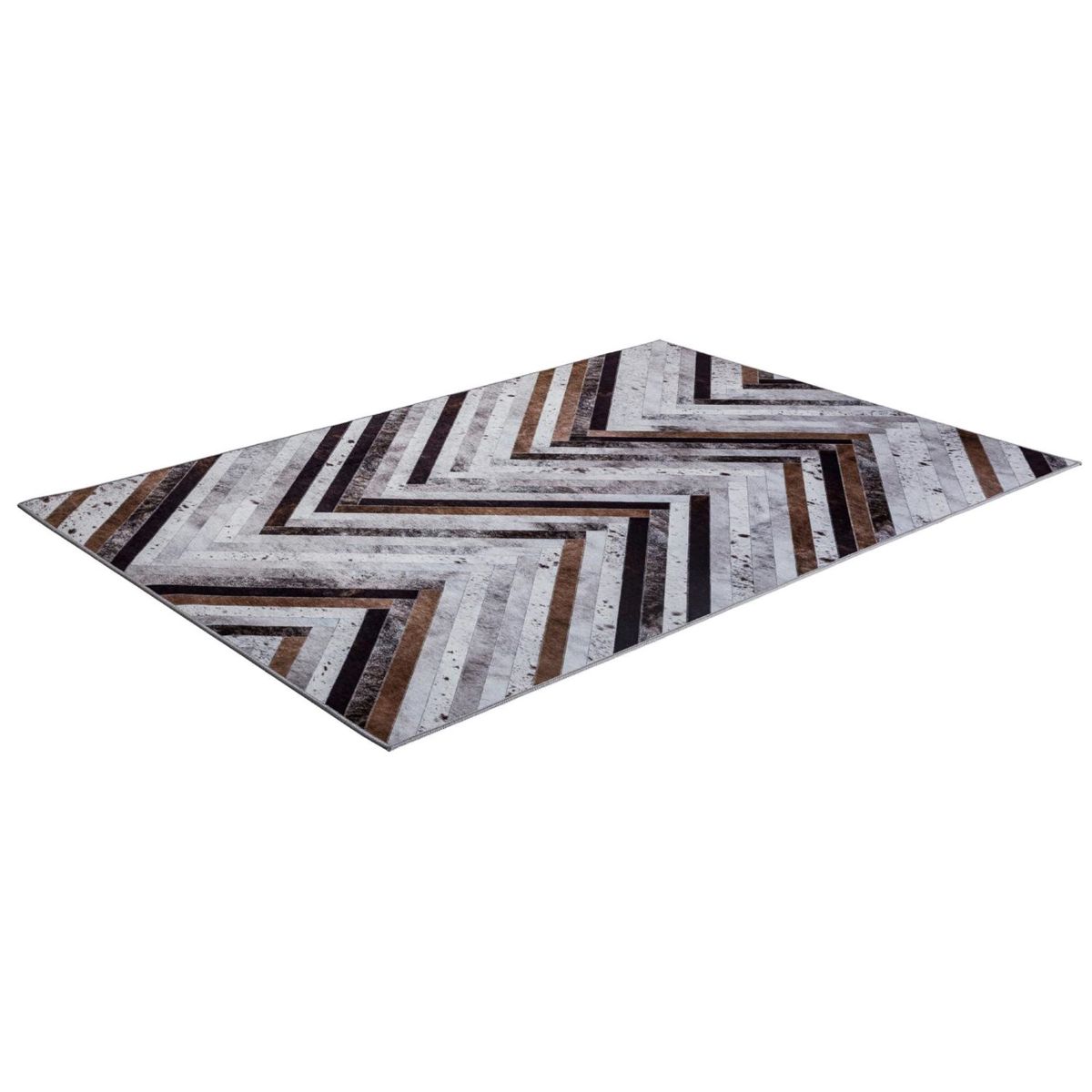 Tapis imprimé Serena, aspect cuir, plat gris, GINO FALCONE