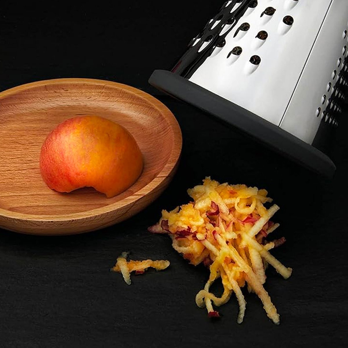 Râpe de cuisine inox et bois 12x12x28cm chrome/inox, WADIGA