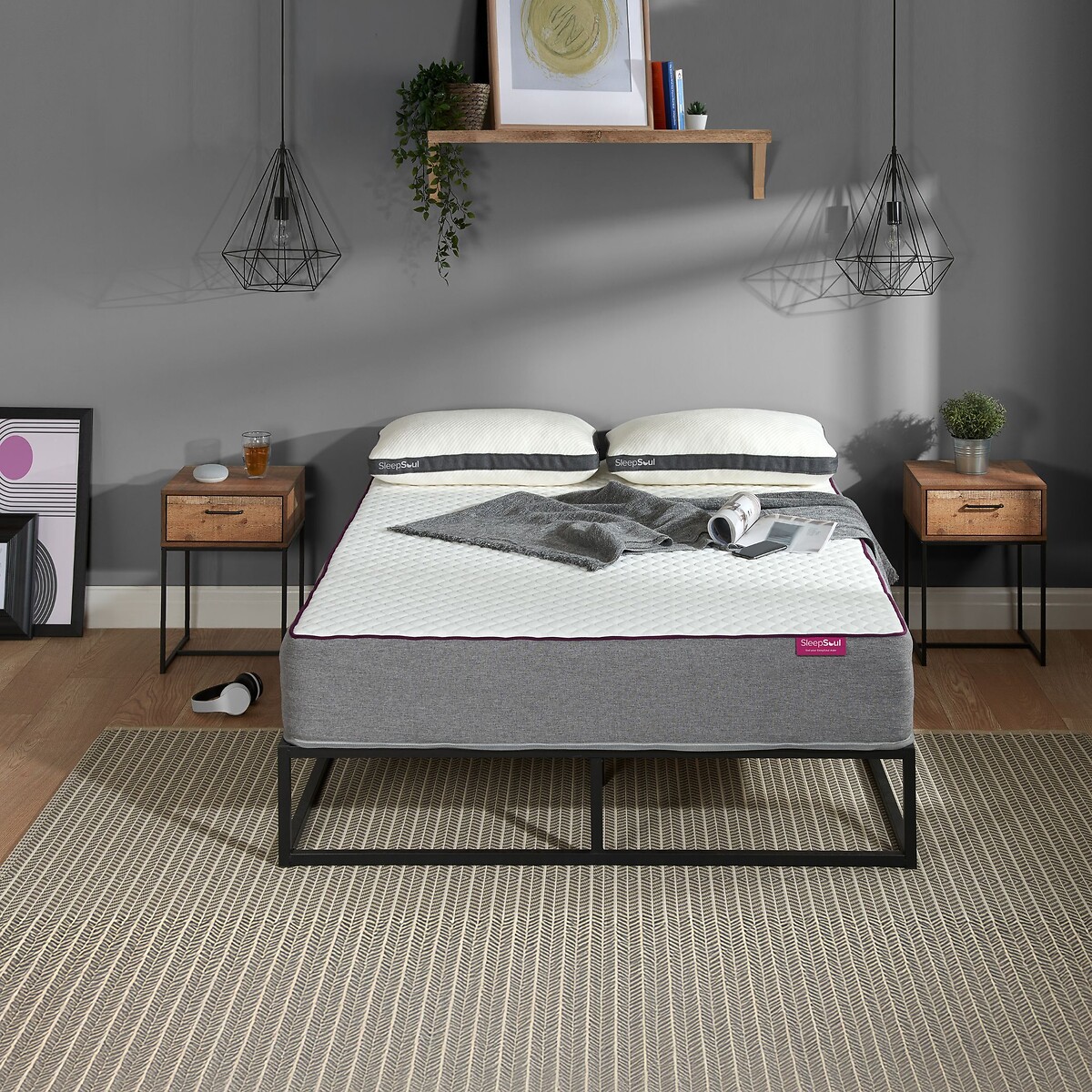 SleepSoul Paradise Pocket Sprung Mattress white/grey, SLEEPSOUL