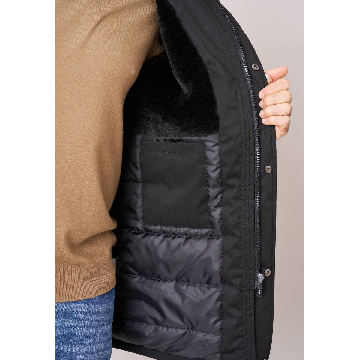 Parka homme avec capuche fixe TOYLEN black, DEELUXE