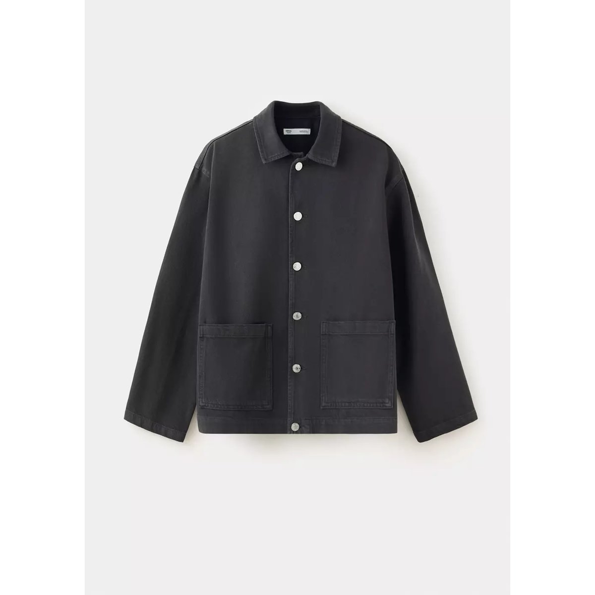 Surchemise en coton à poches plaquées gris anthracite, MANGO TEEN