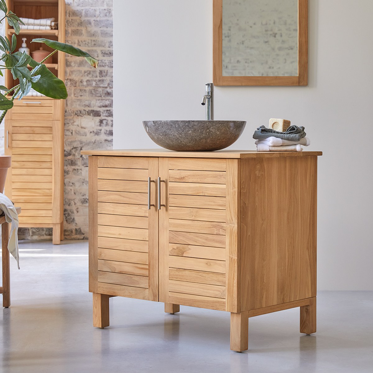 Meuble Salle De Bain en Teck massif, SOHO naturel, TIKAMOON