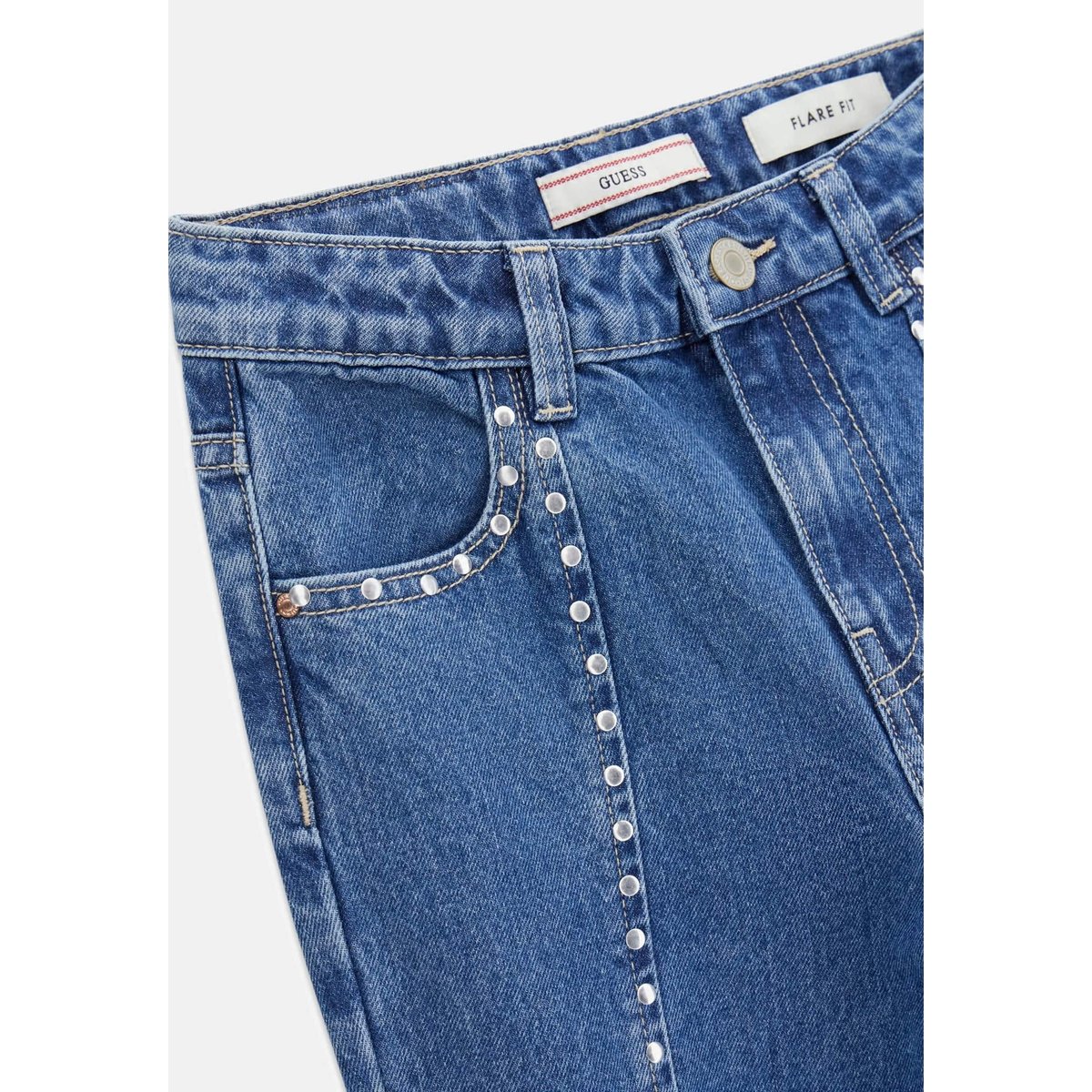 Flare-Jeans À Clous Sur La Jambe bleu, GUESS KIDS