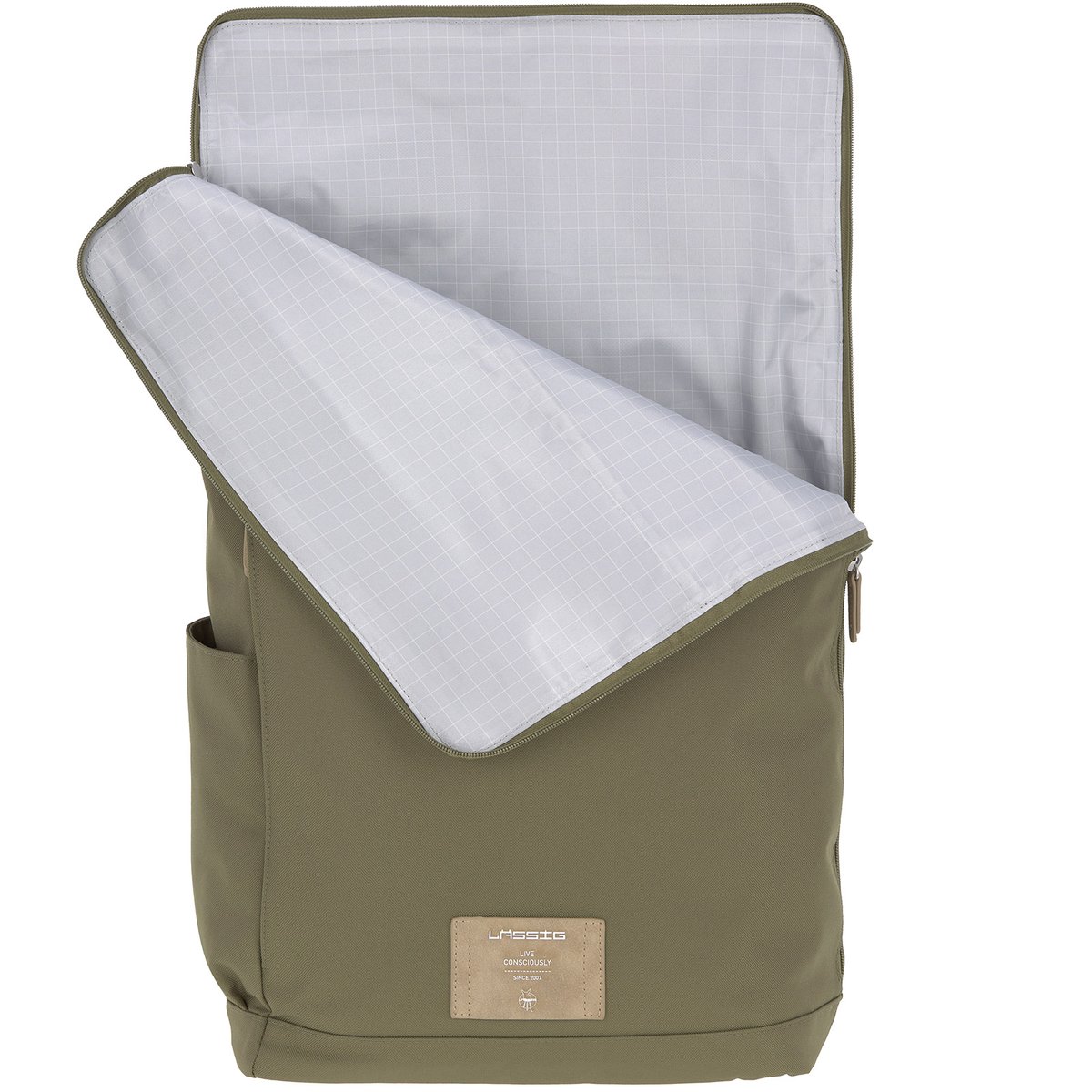 Sac à dos à langer olive, LASSIG
