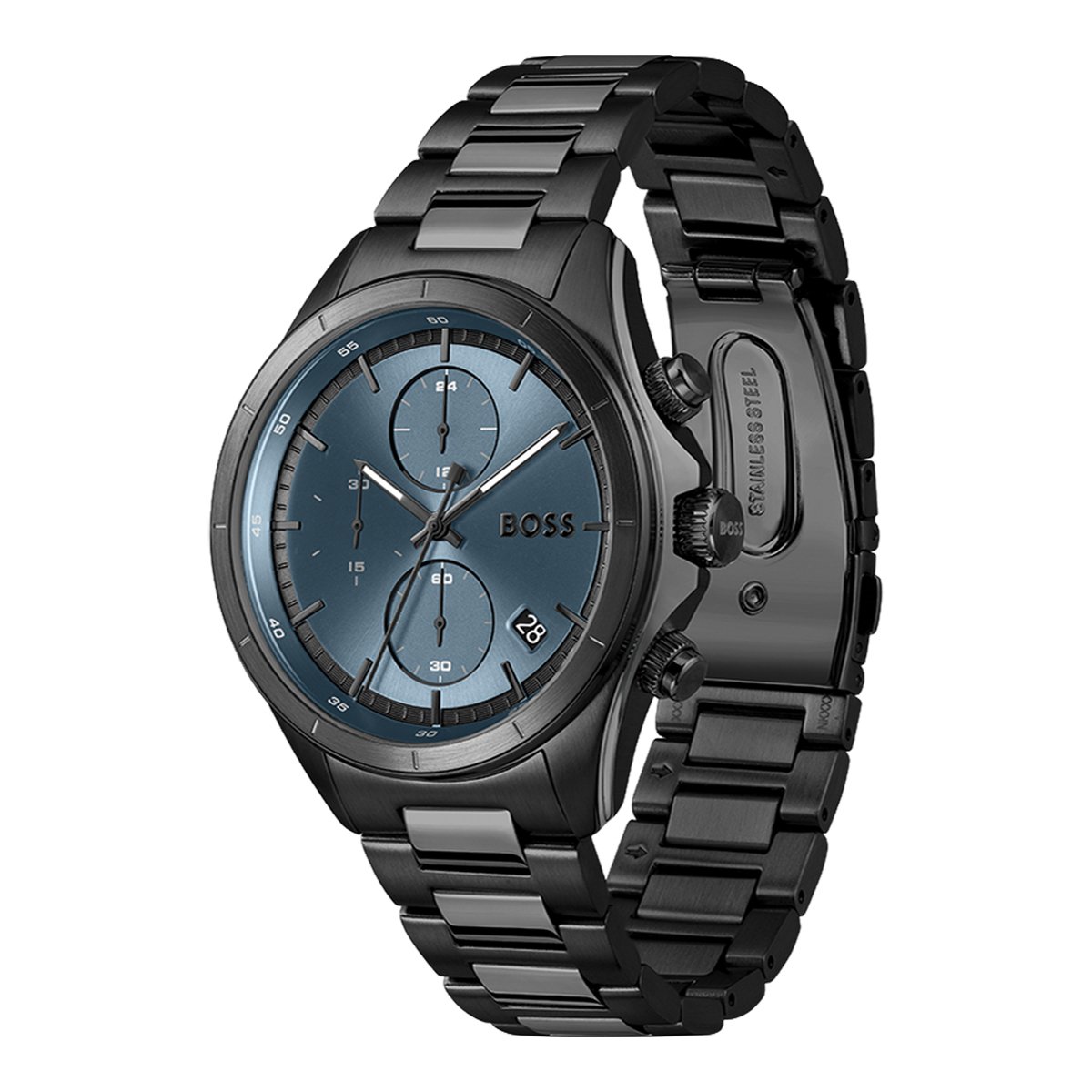 Montre Analogique BOSSLATIC noir bleu foncé noir, BOSS