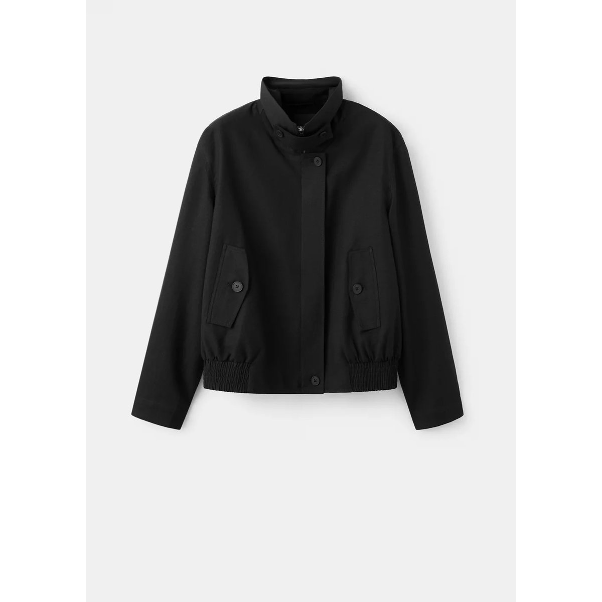 Veste bomber col cheminée noir, MANGO