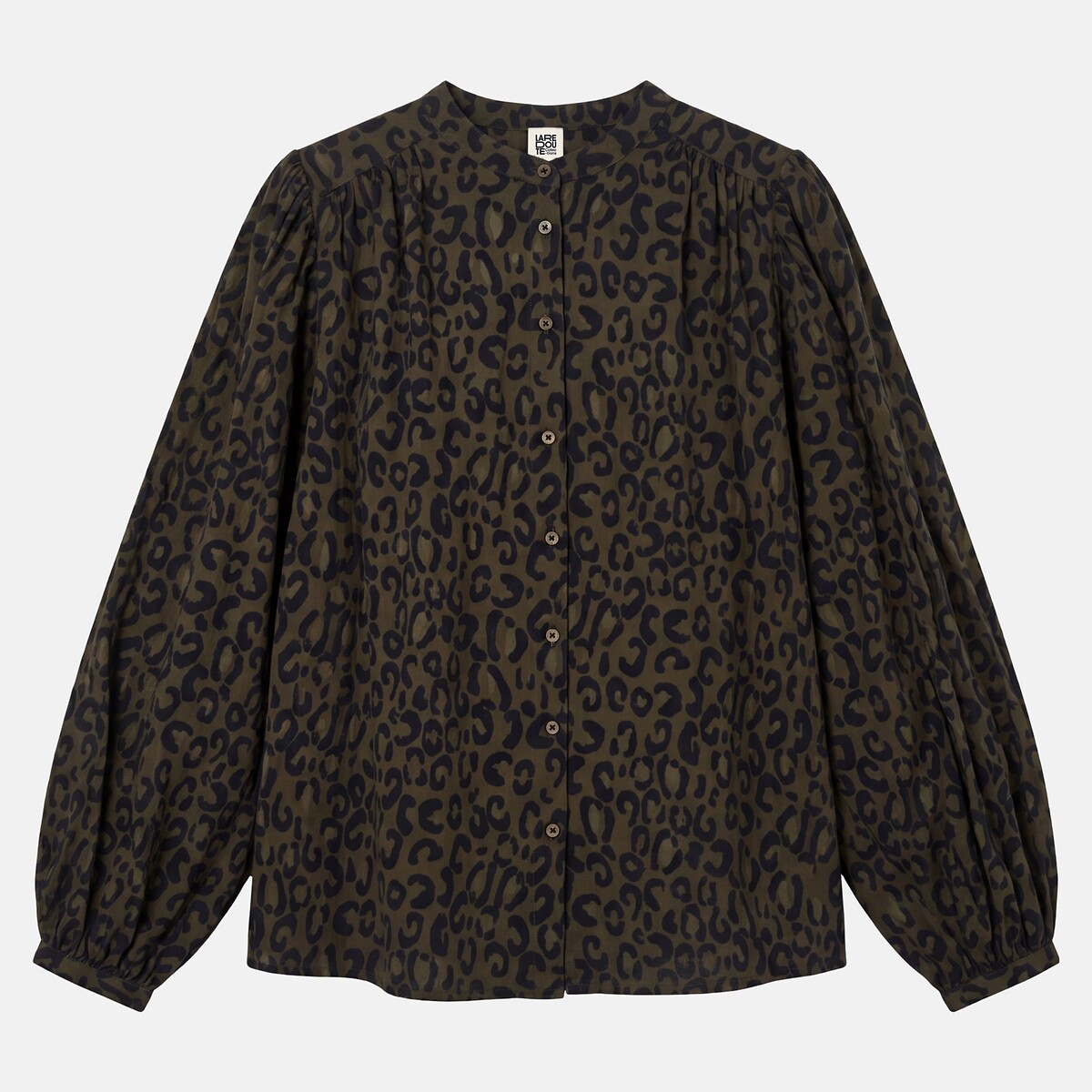 Oversize-Hemd mit Mao-Kragen und Leopardenmuster, Signature LISE leopardenprint/khaki, LA REDOUTE COLLECTIONS