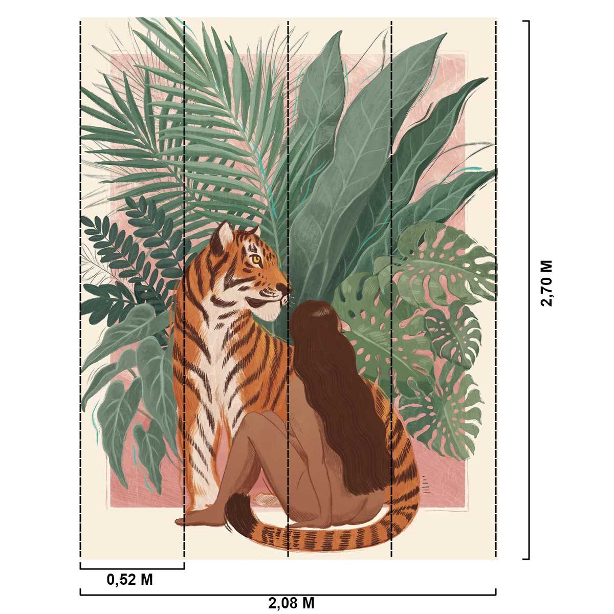 Papier peint femme de la savane intissé, HEXOA