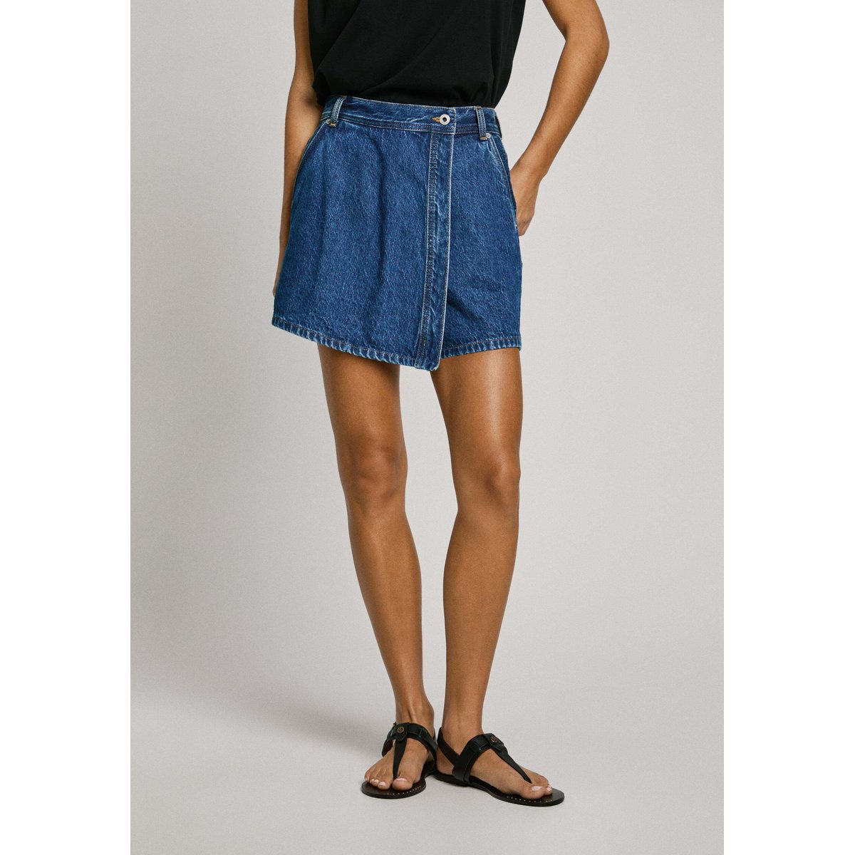 Jupe Pantalon En Denim Coupe Regular medium clean, PEPE JEANS