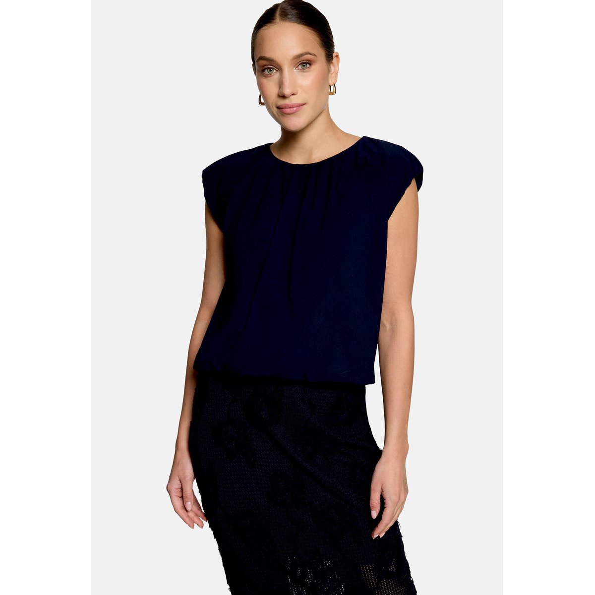 T-shirt façon blouse à encolure ronde deep sky, ZERO