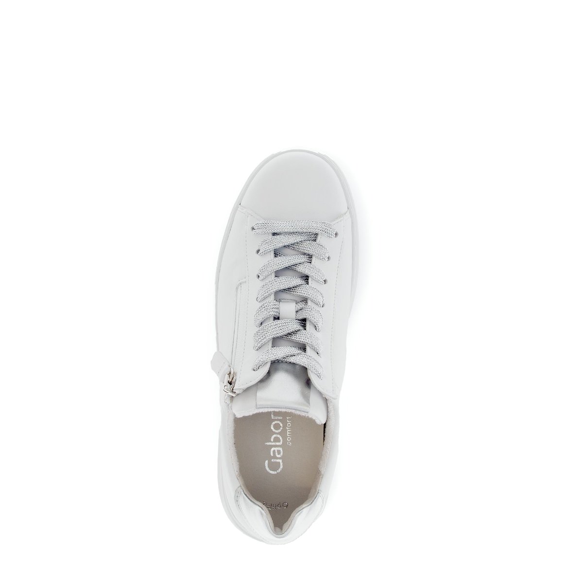 Baskets en cuir lisse à talon compensé blanc, GABOR