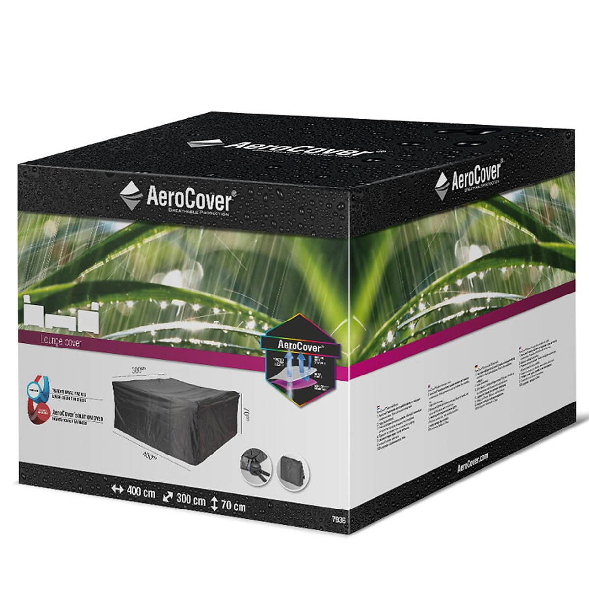 Garden Lounge Set Cover 400x300x70cm grey, AEROCOVER