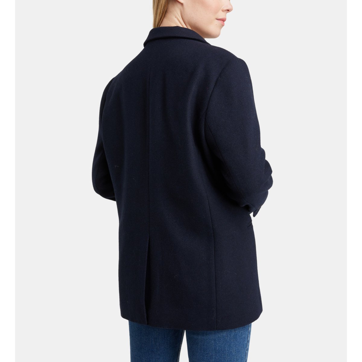 Veste pauline en laine épaisse mélangée bleu marine, GALERIES LAFAYETTE