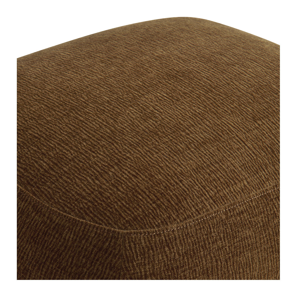 Pouf LISETTE velours marbré tabac, BLANC D’IVOIRE