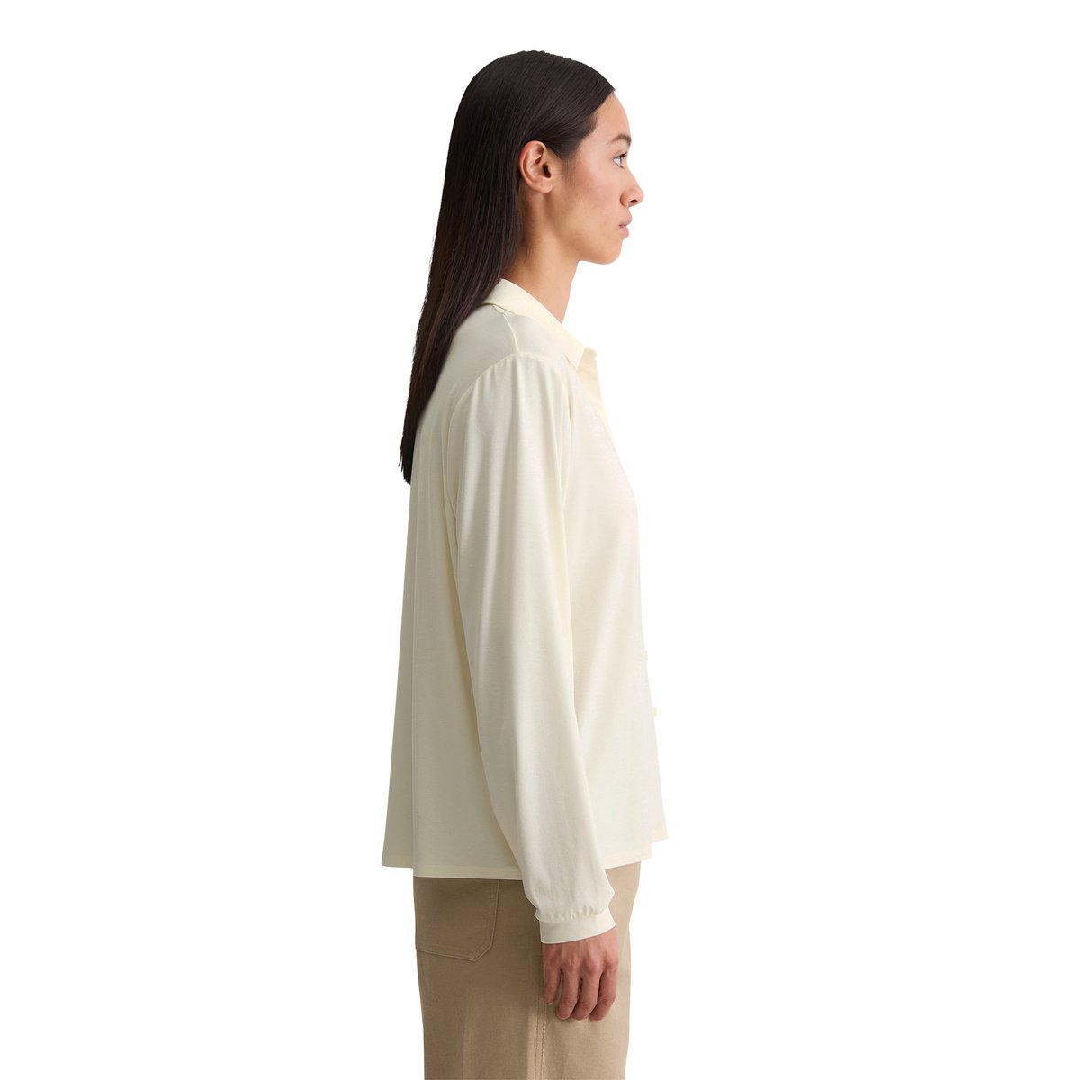 Blouse en jersey loose en LENZING™ ECOVERO™ blanc naturel, MARC O'POLO