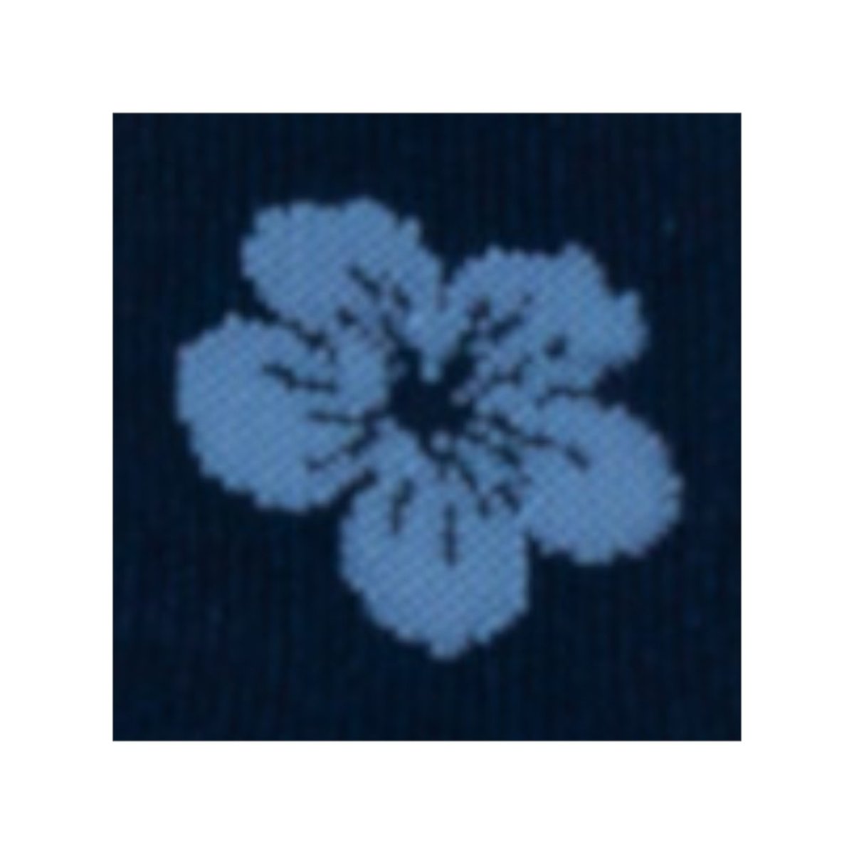 Socquettes sport fantaisie fleur placée en coton MADE IN FRANCE marine, ACHILE