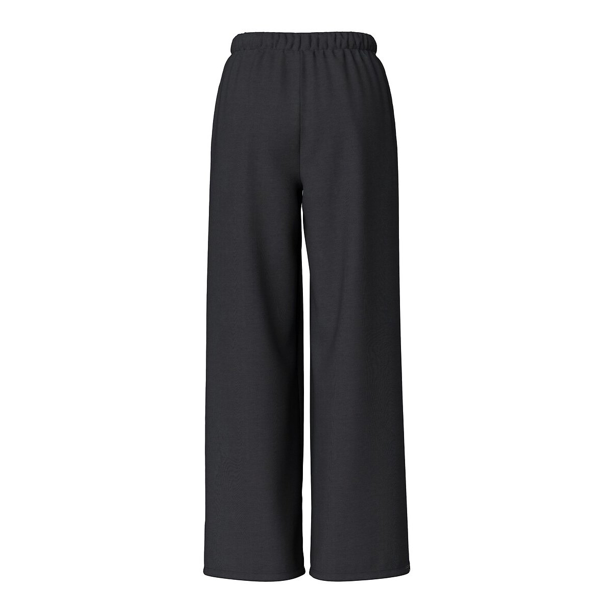 Pantalon large taille élastiquée noir, PIECES