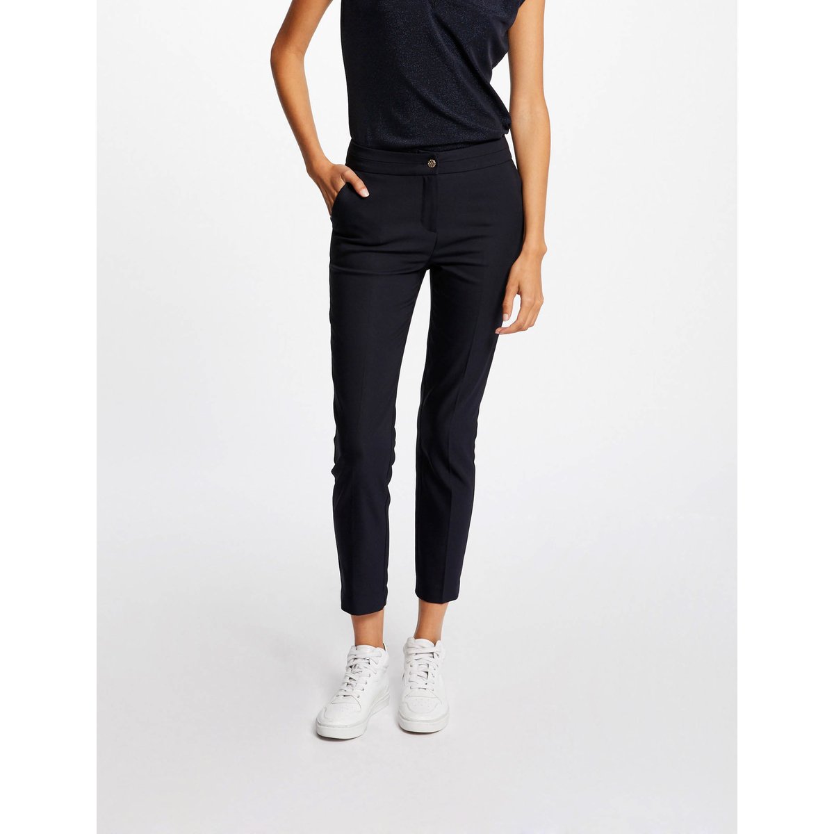 Pantalon city droit 7/8ème marine, MORGAN