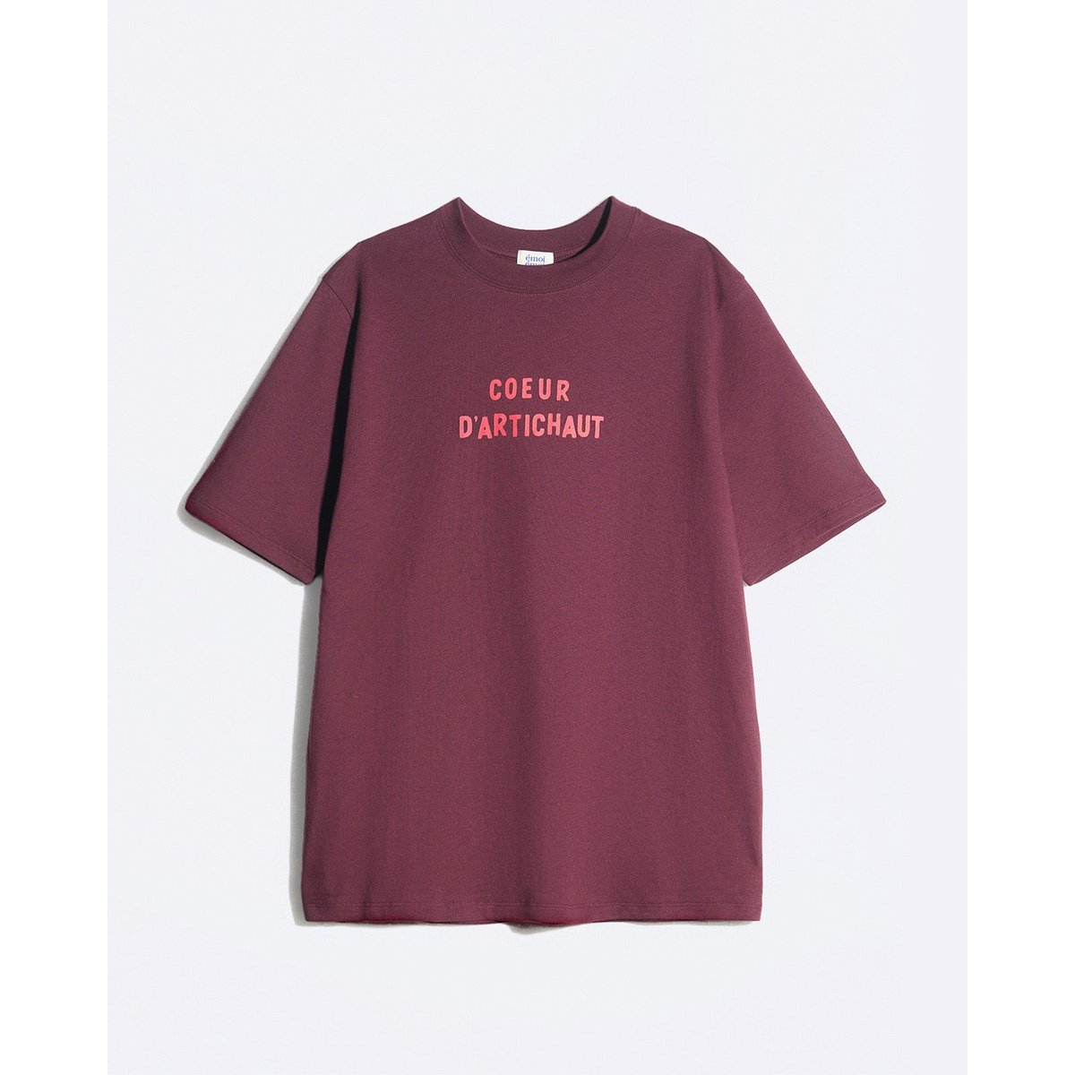 T-shirt Cœur d'artichaut en coton bio rouge merlot, EMOI EMOI