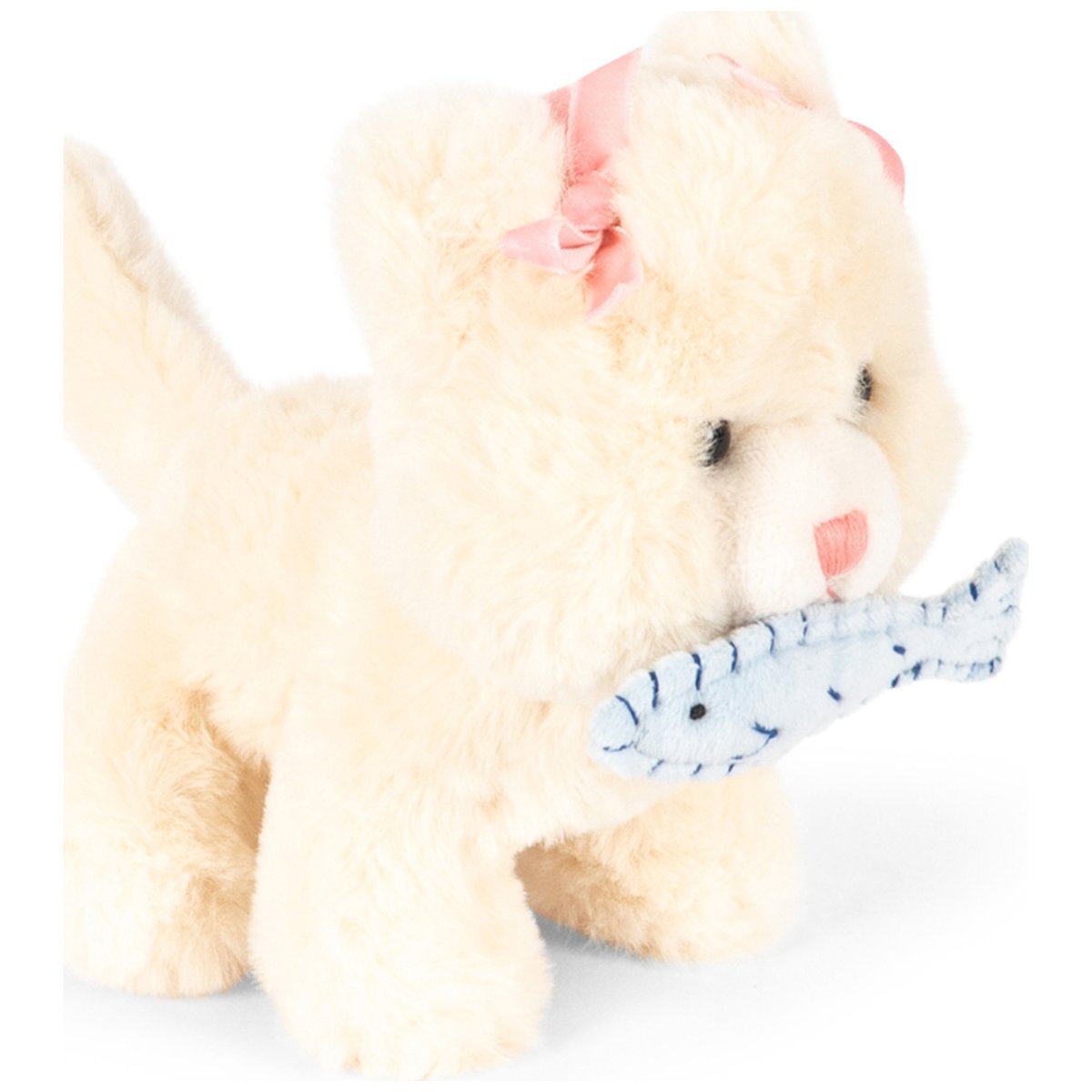 Peluche chat et son panier beige, rose, KONGES SLOJD