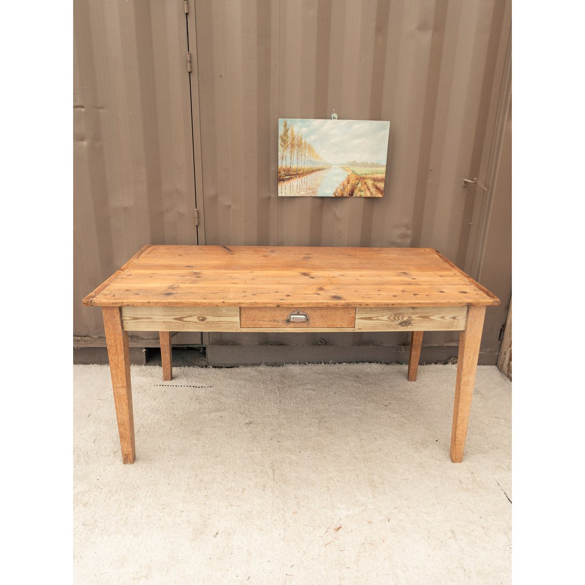Table à manger de ferme en bois Romy N°1587 - Bon état bois clair, DEBONGOUT