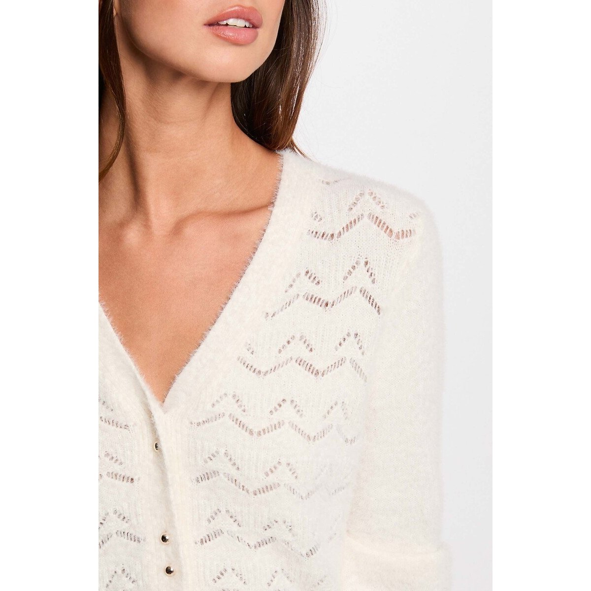 Buttoned Cardigan ivory, MORGAN